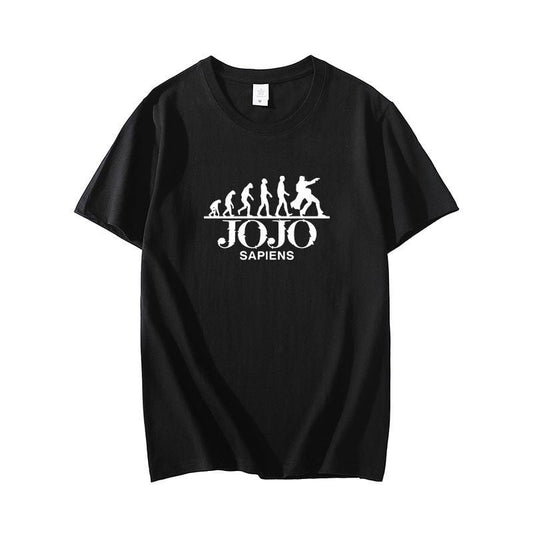 「tops」JOJO 人類の進化 漫画プリントラウンドネック ルーズ 男女兼用 半袖Ｔシャツ 12色YS8517