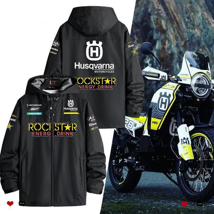 「outer」racing チーム クラブ ロゴプリント 冬服 防寒 暖かい マウンテンジャケット 脱着可能ボアライナー付き 撥水加工 3wayYS8949