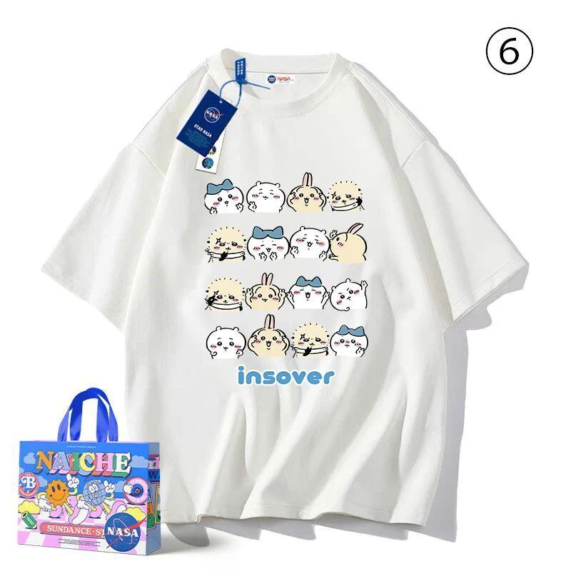 「tops」ちいかわ キャラクター プリント 男女兼用 ラウンドネック 半袖Ｔシャツ 9種類YS8394