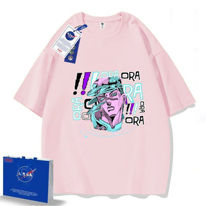 「tops」JOJO キャラクター ジョウタロウ プリント 男女兼用 半袖Ｔシャツ 5色YS8357