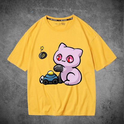 「tops」JOJO キャラクター Killer Queen プリント 男女兼用  半袖Ｔシャツ 6色YS8478