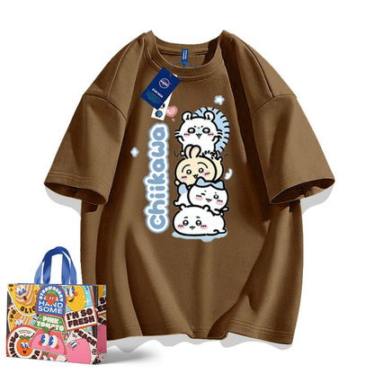 【人気ランキングNO.5】「tops」ちいかわ プリント 半袖Ｔシャツ（ 男女兼用） 9色YS8499