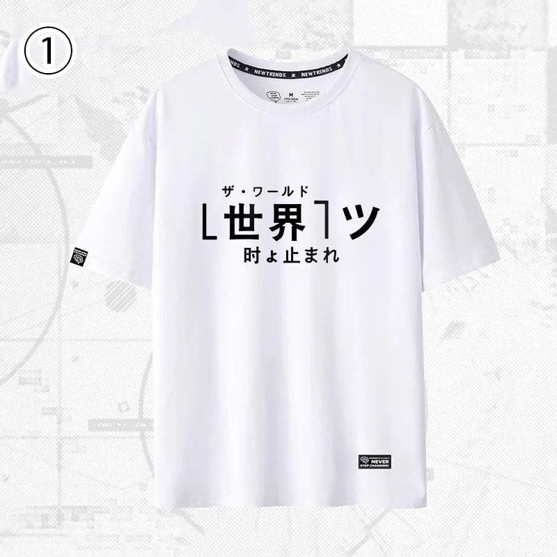 「tops」JOJO キャラクター 漫画プリント 男女兼用 ラウンドネック 半袖Ｔシャツ 2色 5種類YS8564