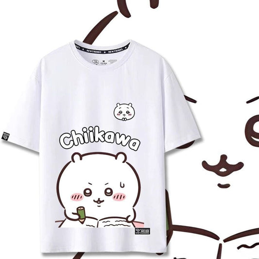 「tops」ちいかわ キャラクター プリント 男女兼用 ラウンドネック 半袖Ｔシャツ 6色YS8470