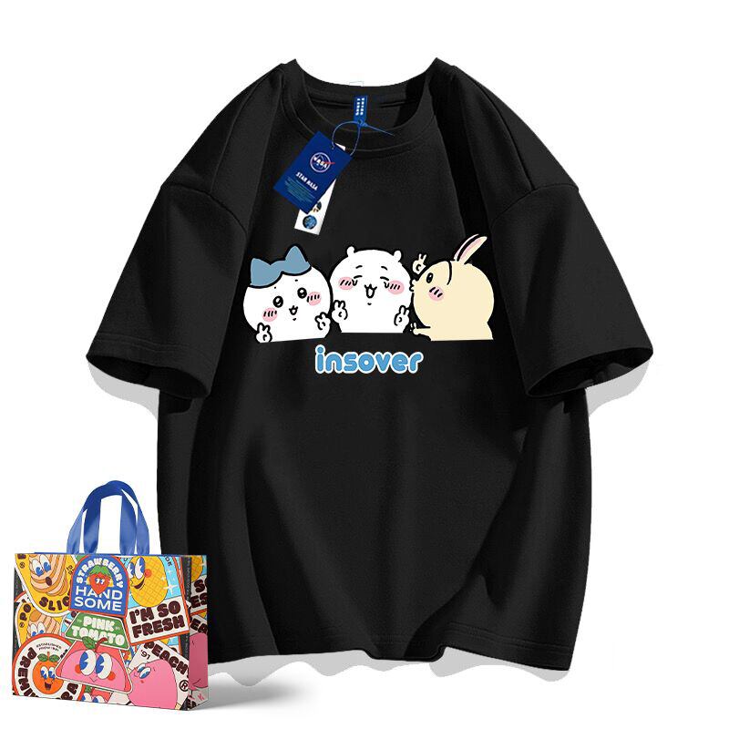 「tops」ちいかわ キャラクター プリント 男女兼用 ラウンドネック 半袖Ｔシャツ 6色YS8515