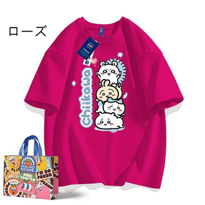 【人気ランキングNO.5】「tops」ちいかわ プリント 半袖Ｔシャツ（ 男女兼用） 9色YS8499