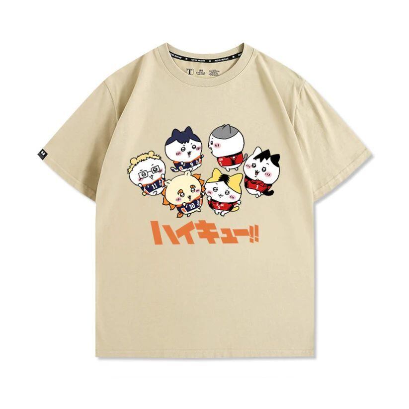 「tops」ちいかわ ハイキュー プリント 半袖Ｔシャツ（ 男女兼用）4色YS8576