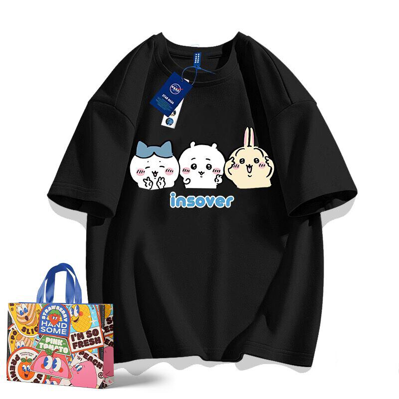 「tops」ちいかわ キャラクタープリント 男女兼用 ラウンドネック 半袖Ｔシャツ 6色YS8484