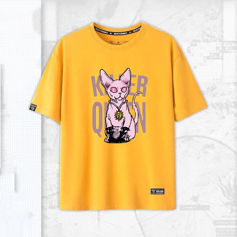 「tops」JOJO キャラクター Killer Queen プリント 男女兼用 半袖Ｔシャツ 5色2種類YS8468