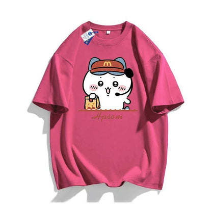 【人気ランキングNO.2】「tops」ちいかわプリント 半袖Ｔシャツ（ 男女兼用） 8色YS8263