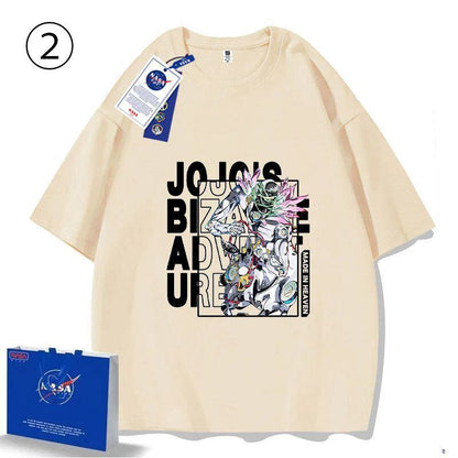 「tops」JOJO キャラクター スタンド パワー プリント 男女兼用 半袖Ｔシャツ 5色2種類YS8469