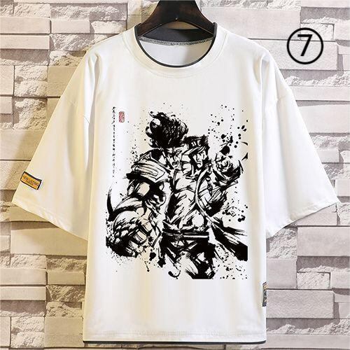 「tops」JOJO キャラクター スタンド パワー プリント 男女兼用 ラウンドネック ルーズ 半袖Ｔシャツ 10種類YS8433