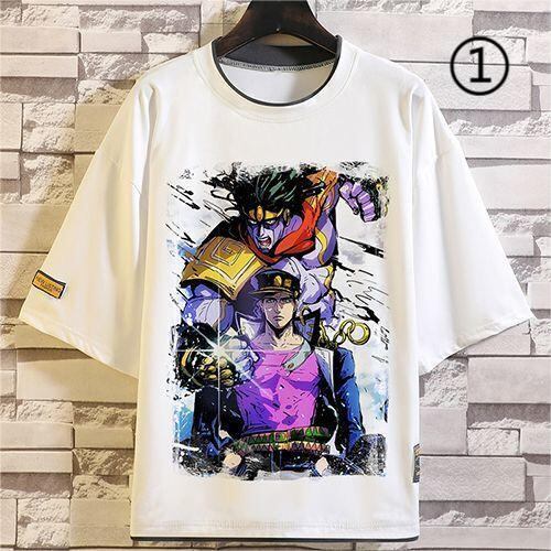 「tops」JOJO キャラクター スタンド パワー プリント 男女兼用 ラウンドネック ルーズ 半袖Ｔシャツ 10種類YS8433