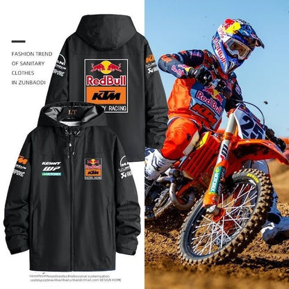 【人気商品再入荷】「outer」Red Bull racing チーム  クラブ バイク ロゴプリント マウンテンパーカーYS8903