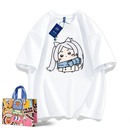 「tops」ちいかわX葬送のフリーレン  キャラクタープリント 男女兼用 ラウンドネック 半袖Ｔシャツ 8色YS8457