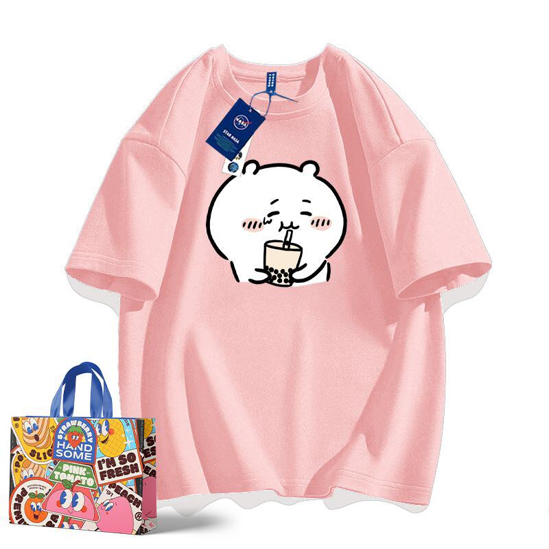 「tops」ちいかわ キャラクタープリント 男女兼用 ラウンドネック ルーズ 半袖Ｔシャツ 8色YS8447