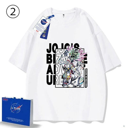 「tops」JOJO キャラクター スタンド パワー プリント 男女兼用 半袖Ｔシャツ 5色2種類YS8469