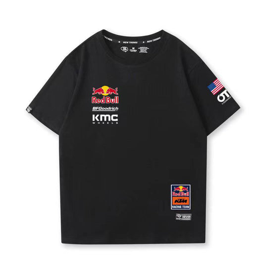 「tops」racing チーム クラブ ロゴプリント 半袖 Tシャツ 5色-YS9029