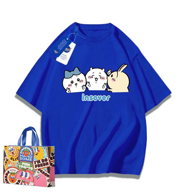 「tops」ちいかわ キャラクター プリント 男女兼用 ラウンドネック 半袖Ｔシャツ 6色YS8515