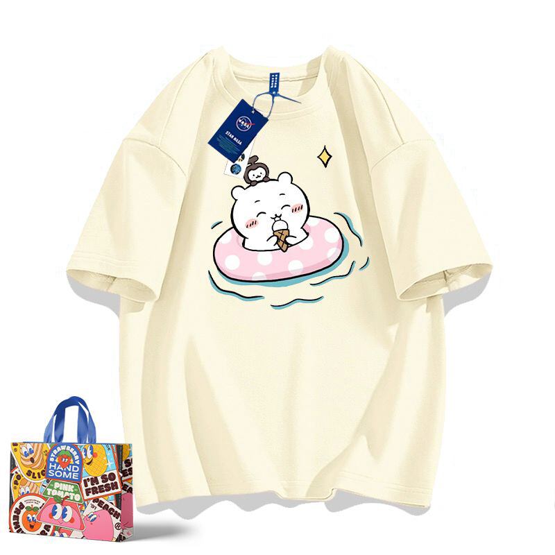 「tops」ちいかわ アイス プリント 男女兼用 ルーズ 半袖Ｔシャツ 6色YS8530