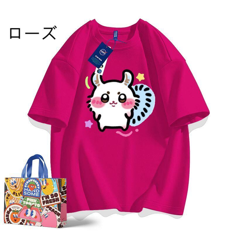 「tops」ちいかわ モモンガキャラクター プリント 男女兼用 ラウンドネック 半袖Ｔシャツ 9色YS8510