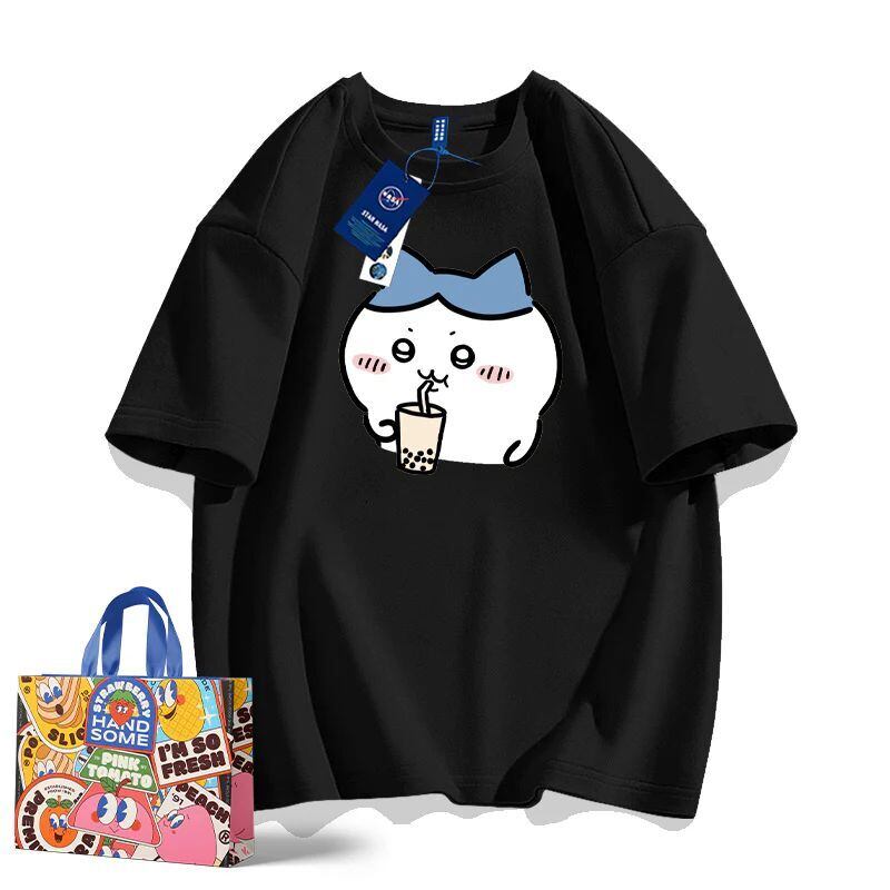 「tops」ちいかわ ハチワレキャラクター プリント 男女兼用 ラウンドネック 半袖Ｔシャツ 8色YS8404