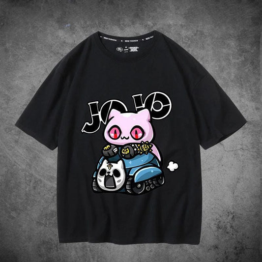 「tops」JOJO キャラクター Killer Queen プリント 男女兼用  半袖Ｔシャツ 6色YS8466