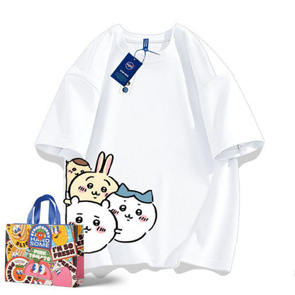 「tops」ちいかわ プリント 男女兼用 ラウンドネック ルーズ 半袖Ｔシャツ 8色YS8450