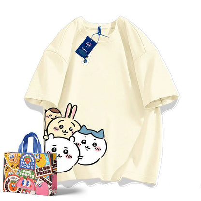 「tops」ちいかわ プリント 男女兼用 ラウンドネック ルーズ 半袖Ｔシャツ 8色YS8450