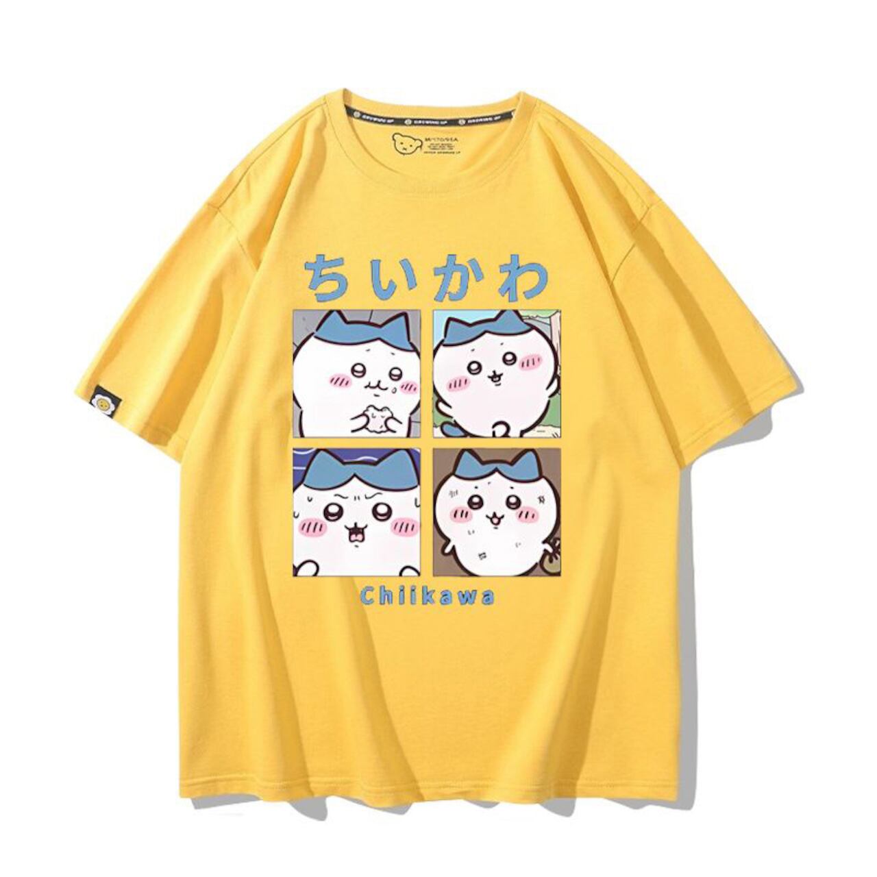 「tops」ちいかわ ハチワレキャラクタープリント 男女兼用 ラウンドネック 半袖Ｔシャツ 6色YS8476