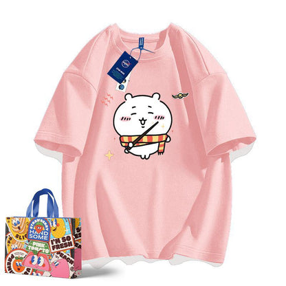 「tops」ちいかわ プリント 男女兼用 ラウンドネック ルーズ 半袖Ｔシャツ 8色YS8460