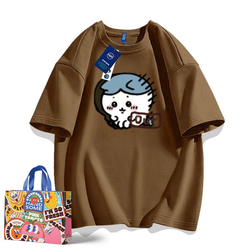 「tops」ちいかわ ハチワレ プリント 男女兼用 ルーズ 半袖Ｔシャツ 9色YS8532