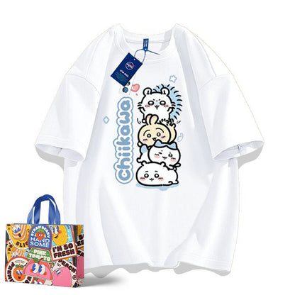 【人気ランキングNO.5】「tops」ちいかわ プリント 半袖Ｔシャツ（ 男女兼用） 9色YS8499