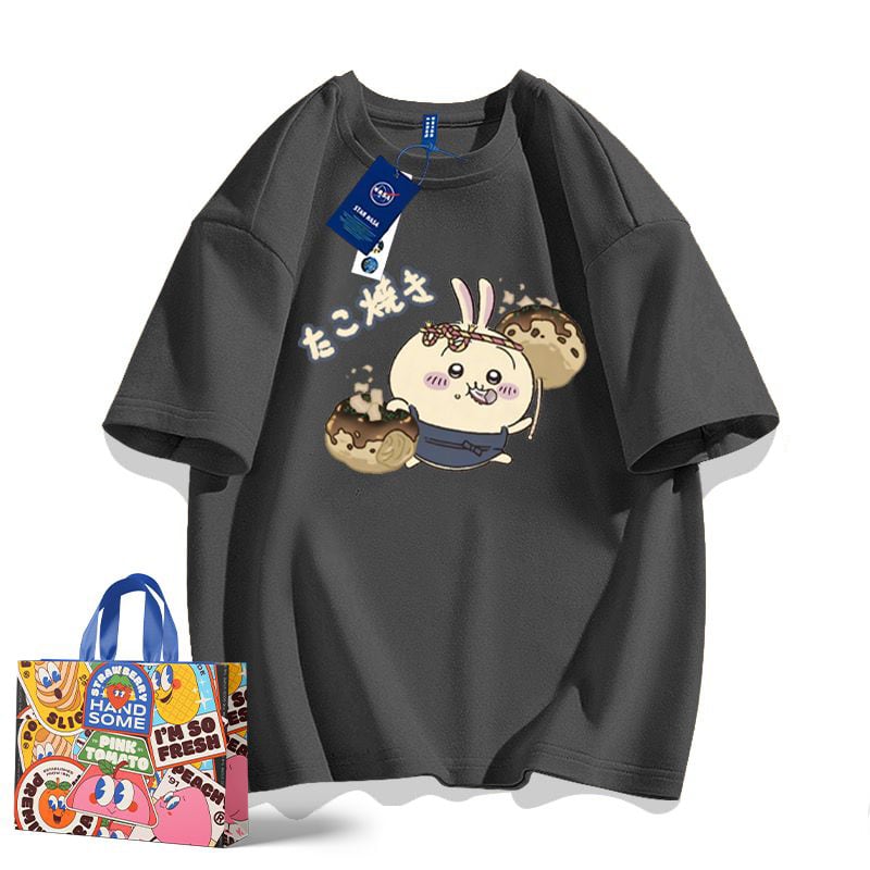 【人気ランキングNO.2】「tops」ちいかわ たこ焼きプリント 半袖Ｔシャツ（ 男女兼用）9色YS8439