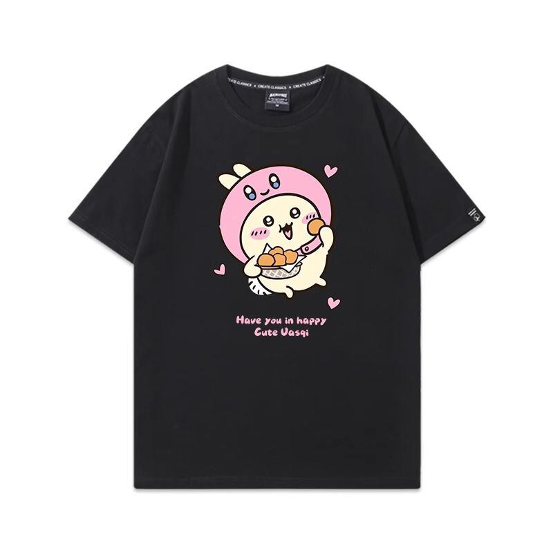 「tops」ちいかわ ウサギ キャラクター プリント 男女兼用 ラウンドネック 半袖Ｔシャツ 7色YS8491