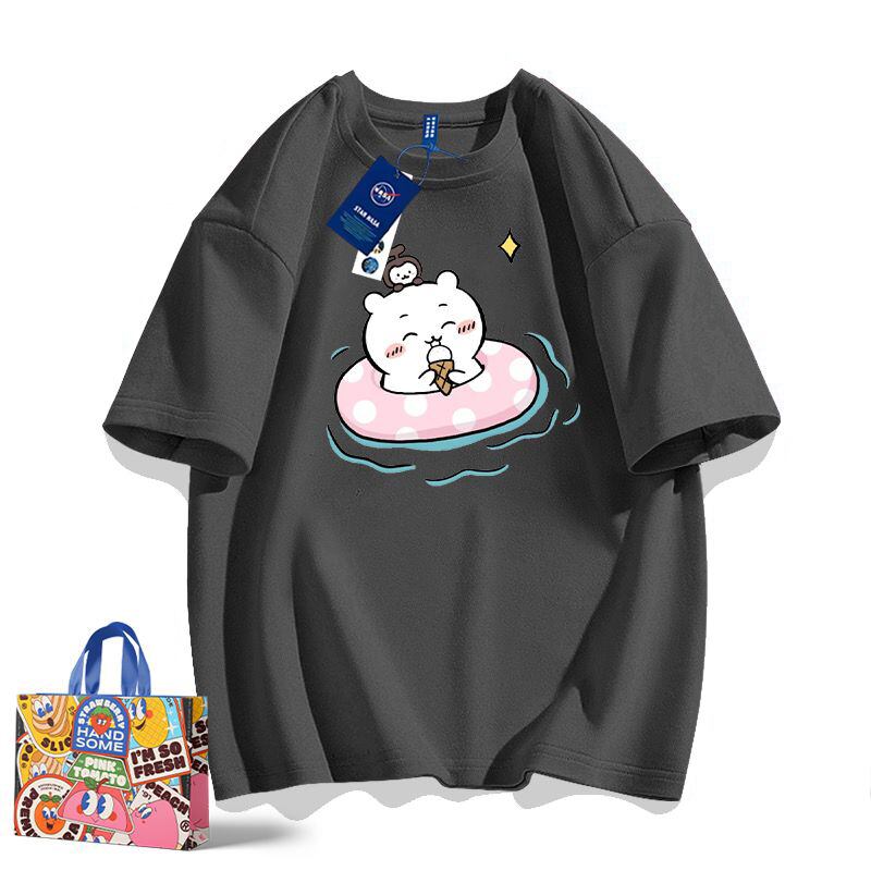 「tops」ちいかわ アイス プリント 男女兼用 ルーズ 半袖Ｔシャツ 6色YS8530