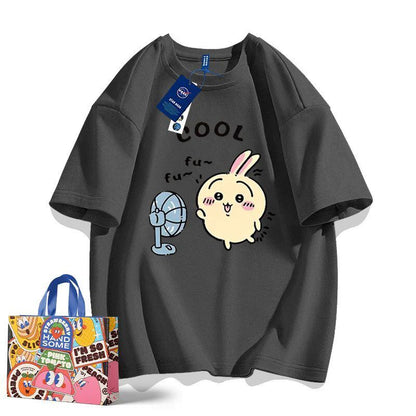 「tops」ちいかわ キャラクター プリント 男女兼用 ラウンドネック ルーズ 半袖Ｔシャツ 8色YS8391