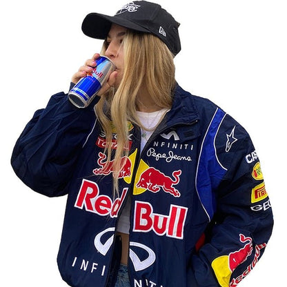 【ランキング上位】「outer」Red Bull racing チーム クラブ ロゴプリント ルーズジャージYS8921