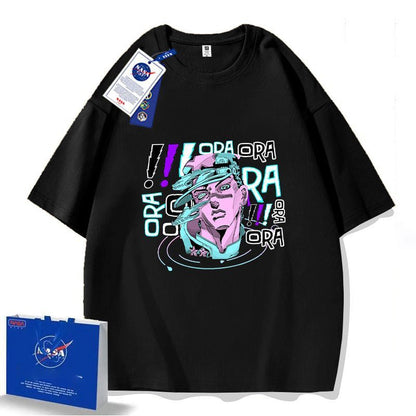 「tops」JOJO キャラクター ジョウタロウ プリント 男女兼用 半袖Ｔシャツ 5色YS8357