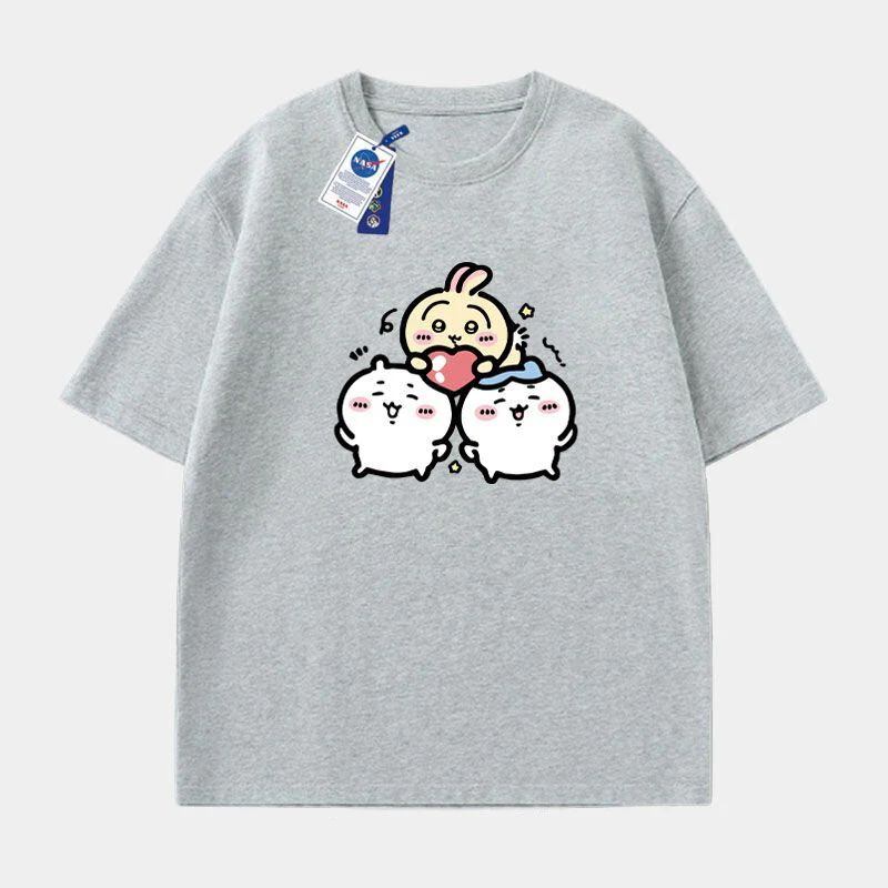 「tops」ちいかわ キャラクター プリント 男女兼用 ラウンドネック 半袖 Ｔシャツ7色YS8247