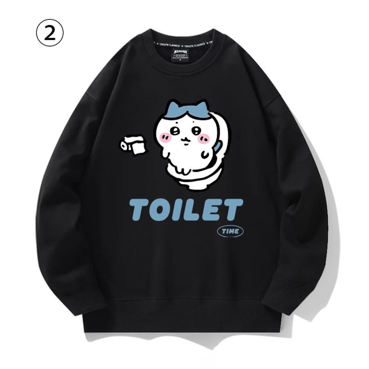 「tops」ちいかわ TOILET プリント 男女兼用 スウェット4色３種類YS8739