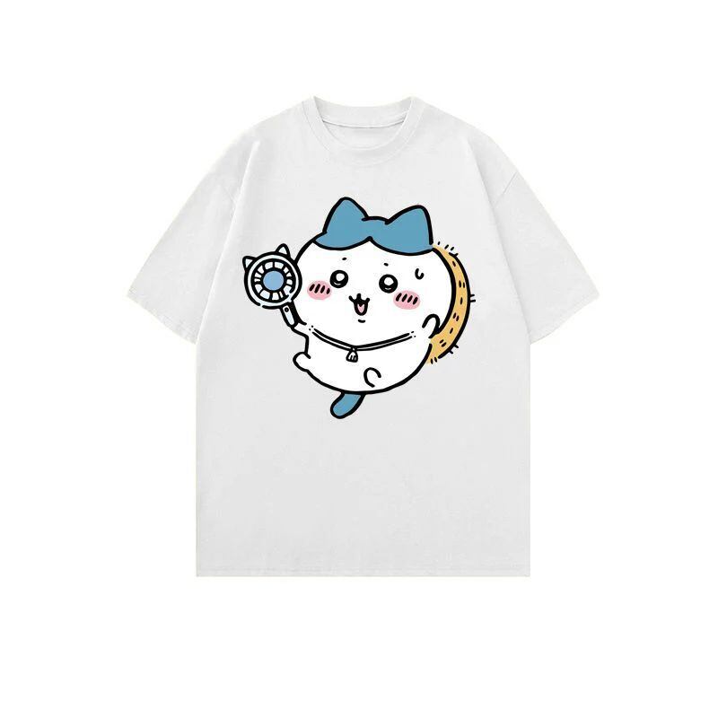 「tops」ちいかわ ハチワレ キャラクター プリント 男女兼用 ラウンドネック 半袖Ｔシャツ 7色YS8392