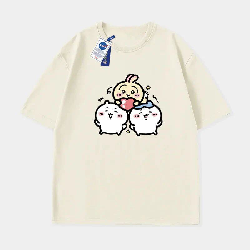 「tops」ちいかわ キャラクター プリント 男女兼用 ラウンドネック 半袖 Ｔシャツ7色YS8247