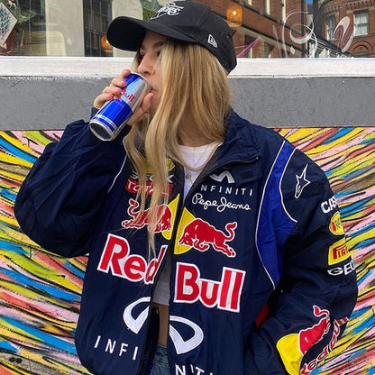 【ランキング上位】「outer」Red Bull racing チーム クラブ ロゴプリント ルーズジャージYS8921