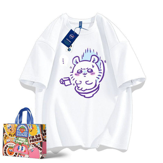 【人気ランキングNO.3】「tops」ちいかわ モモンガ プリント 半袖Ｔシャツ（ 男女兼用） 9色YS8501