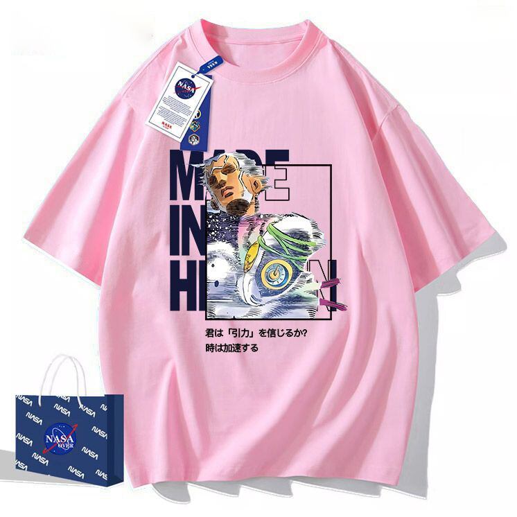 「tops」JOJO キャラクター Made In Heaven プリント 男女兼用 ラウンドネック 半袖Ｔシャツ 5色YS8358