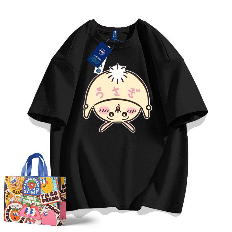 「tops」ちいかわ ウサギキャラクタープリント 男女兼用  ルーズ 半袖Ｔシャツ 7色YS8438