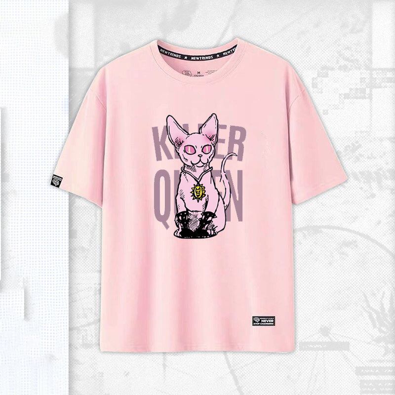 「tops」JOJO キャラクター Killer Queen プリント 男女兼用 半袖Ｔシャツ 5色2種類YS8468