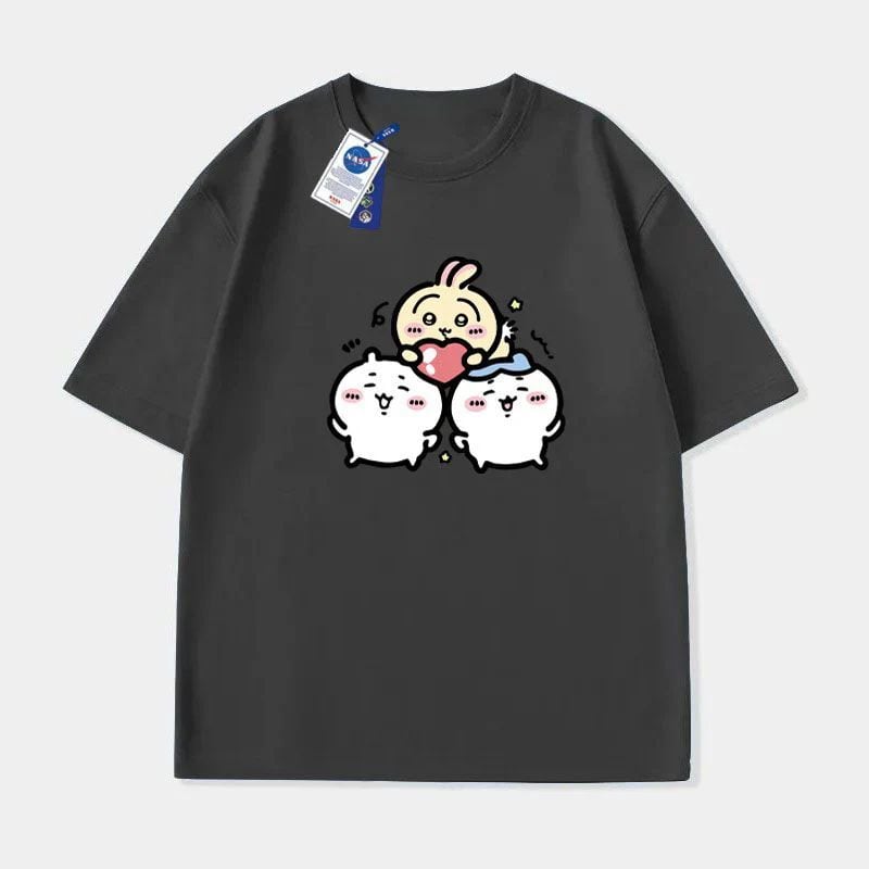 「tops」ちいかわ キャラクター プリント 男女兼用 ラウンドネック 半袖 Ｔシャツ7色YS8247