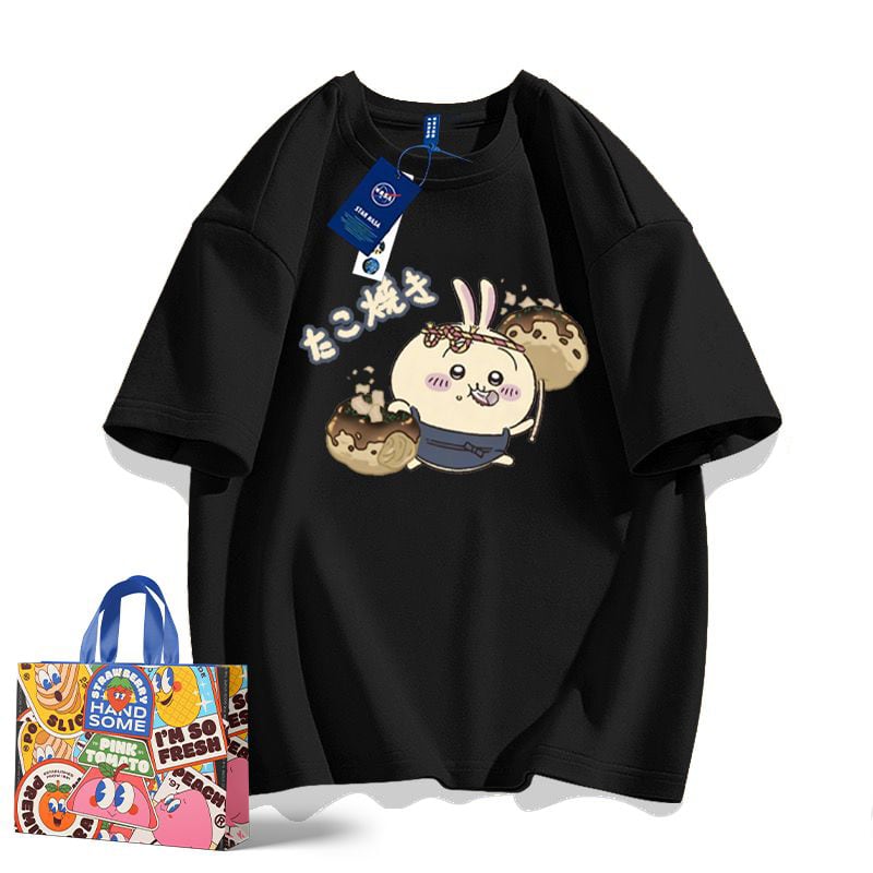 【人気ランキングNO.2】「tops」ちいかわ たこ焼きプリント 半袖Ｔシャツ（ 男女兼用）9色YS8439